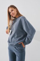 Cвітшот однотонний жіночий On me Onme-02 baza L Графітовий (2000990760395D)  Фото №1