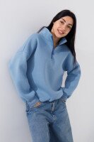 Cвітшот однотонний жіночий Blue World 2410 S Блакитний (2000990761071W)  Фото №1