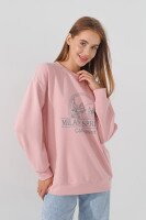 Свитшот с принтом женский On me 24-06BP XS Пудровый (2000990545794D)  Фото №1