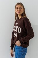 Свитшот с принтом женский LAWA P-WB02382 XS Темно-коричневый  Фото №2