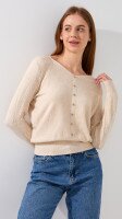 Пуловер однотонный женский 312 One Size Бежевый