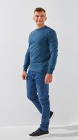 Купить Джемпер однотонный мужской Demos PB003 L Джинсовый Артикул: 2000999279652 Миниатюра фотографии № 3