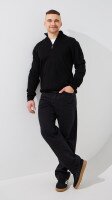 Купить Джемпер однотонный мужской GENUA G01205-0001 M Черный Артикул: 2000999472138 Миниатюра фотографии № 4