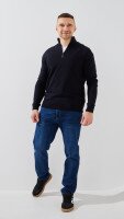 Купить Джемпер однотонный мужской GENUA G01205-0001 XL Темно-синий Артикул: 2000999472237 Миниатюра фотографии № 2