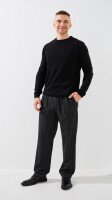 Купить Джемпер однотонный мужской GENUA G01205-0002 S Черный Артикул: 2000999509506 Миниатюра фотографии № 2
