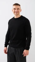 Купить Джемпер однотонный мужской GENUA G01205-0002 L Черный Артикул: 2000999503313 Миниатюра фотографии № 3