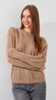 Джемпер однотонный женский 0725 One Size Бежевый