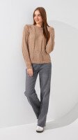 Джемпер однотонный женский 0725 One Size Бежевый  Фото №0