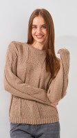 Джемпер однотонный женский 0725 One Size Бежевый  Фото №1