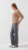 Джемпер однотонный женский 0725 One Size Бежевый  Фото №2