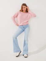 Купить Джемпер однотонный женский GENUA G01105-0003 S/M Розовый Артикул: 2000999550355 Миниатюра фотографии № 2
