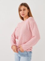 Купить Джемпер однотонный женский GENUA G01105-0003 S/M Розовый Артикул: 2000999550355 Миниатюра фотографии № 3