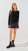 Купить Джемпер однотонный женский GENUA G01106-0005 XS Черный Артикул: 2000999386466 Миниатюра фотографии № 2