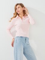Купить Джемпер однотонный женский GENUA G01123-0002 S/M Розовый Артикул: 2000999550324 Миниатюра фотографии № 3