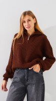 Купить Джемпер однотонный женский LAWA WTC02455 S Шоколадный Артикул: 2888000019677 Миниатюра фотографии № 1