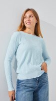 Купить Джемпер однотонный женский On me 022 XL Голубой Артикул: 2000999183744 Миниатюра фотографии № 3