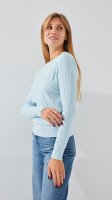 Купить Джемпер однотонный женский On me 022 XL Голубой Артикул: 2000999183744 Миниатюра фотографии № 4