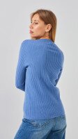 Джемпер однотонный женский On me 98107-1 One Size Джинсовый  Фото №3