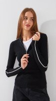 Купить Джемпер однотонный женский On me T2399-1 XL Черный Артикул: 2000999153358 Миниатюра фотографии № 3