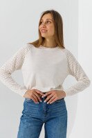 Джемпер однотонний жіночий Park karon 10924 One Size Молочний  Фото №3