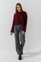 Купить Джемпер однотонный женский Pomella 2256 One Size Бордовый Артикул: 2000990849861 Миниатюра фотографии № 3