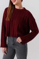 Купить Джемпер однотонный женский Pomella 2256 One Size Бордовый Артикул: 2000990849861 Миниатюра фотографии № 5