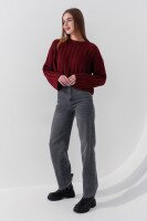 Купить Джемпер однотонный женский Pomella 2256 One Size Бордовый Артикул: 2000990849861 Миниатюра фотографии № 2