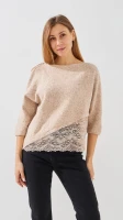 Купить Джемпер однотонный женский Pomella 2661 One Size Бежевый Артикул: 2000999492761 Миниатюра фотографии № 1