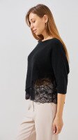 Купить Джемпер однотонный женский Pomella 2661 One Size Черный Артикул: 2000999492754 Миниатюра фотографии № 4