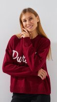 Купить Джемпер с принтом женский LAWA WBC08630 L/XL Бордовый Артикул: 2888000019080 Миниатюра фотографии № 3