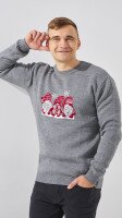 Купити Джемпер з візерунком чоловічий GENUA 52593 2XL Сірий Артикул: 2000999355516 Фото мініатюра № 3
