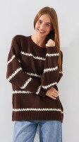 Джемпер с узором женский 2105 One Size Коричневый