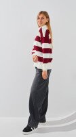 Купить Джемпер с узором женский LAWA WTC08682 L/XL Бордово-молочный Артикул: 2000999284564 Миниатюра фотографии № 4