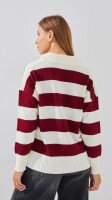 Купить Джемпер с узором женский LAWA WTC08682 L/XL Бордово-молочный Артикул: 2000999284564 Миниатюра фотографии № 5