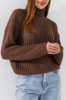 Джемпер однотонний жіночий 5015 One Size Коричневий  Фото №1
