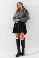 Джемпер однотонный женский 6509 One Size Темно-серый  Фото №0