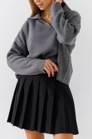 Джемпер однотонный женский 6509 One Size Темно-серый  Фото №1