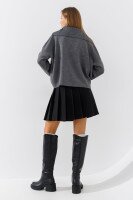 Джемпер однотонный женский 6509 One Size Темно-серый  Фото №3