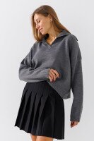 Джемпер однотонный женский 6509 One Size Темно-серый  Фото №2