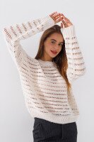 Джемпер однотонный женский Femme 2024 One Size Молочный (2000990221452D)  Фото №1