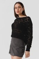 Джемпер однотонний жіночий Femme 2025 One Size Чорний (2000990221513D)  Фото №3
