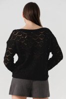 Джемпер однотонний жіночий Femme 2025 One Size Чорний (2000990221513D)  Фото №4