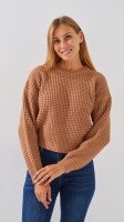 Купить Джемпер однотонный женский On me 225004 One Size Бежевый Артикул: 2000990151223 Миниатюра фотографии № 1