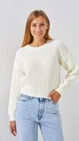 Купити Джемпер однотонний жіночий On me 225004 One Size Молочний Артикул: 2000990151216 Фото мініатюра № 1