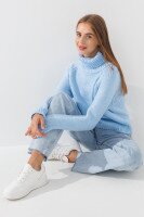 Джемпер однотонный женский Park karon 23006 One Size Голубой (2000990719331W)  Фото №0