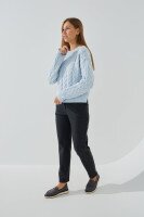 Джемпер однотонний жіночий Park karon 6022 One Size Блакитний (2000990782076W)  Фото №2
