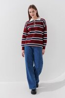 Джемпер з візерунком жіночий Pomella 2323 One Size Бордовий  Фото №0