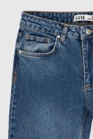 Джинсы однотонные Mom Fit женские D-655 34 Синий (2000990276254D)  Фото №5