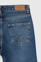 Джинсы однотонные Mom Fit женские D-655 34 Синий (2000990276254D)  Фото №6