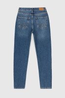 Джинсы однотонные Mom Fit женские D-655 34 Синий (2000990276254D)  Фото №8